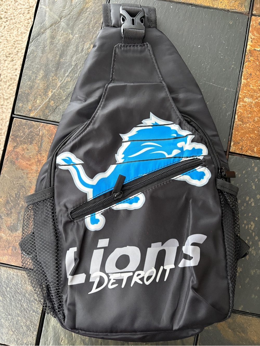 Vintage Black and Blue Detroit Lions Belt Bag